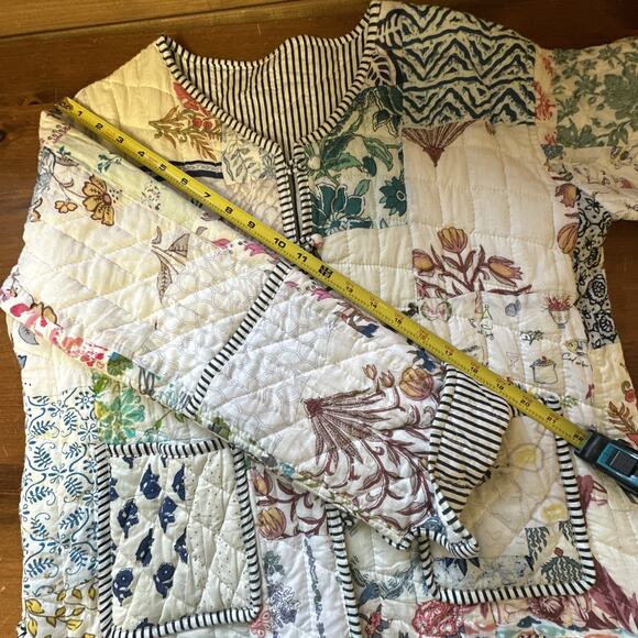 Patchwork Jacket Cotton Reversible Quilted Nantucket Cottage Core - Picture 12 of 16